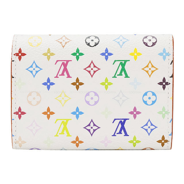 LOUIS VUITTON change purse LV×TM Card Case Takashi Murakami Portemonnaie Rosalie Blanc (White) Multi color Monogram Canvas Gold HW M13399[EXCELLENT][Authentic]
