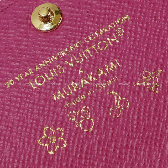 LOUIS VUITTON change purse LV×TM Card Case Takashi Murakami Portemonnaie Rosalie Blanc (White) Multi color Monogram Canvas Gold HW M13399[EXCELLENT][Authentic]