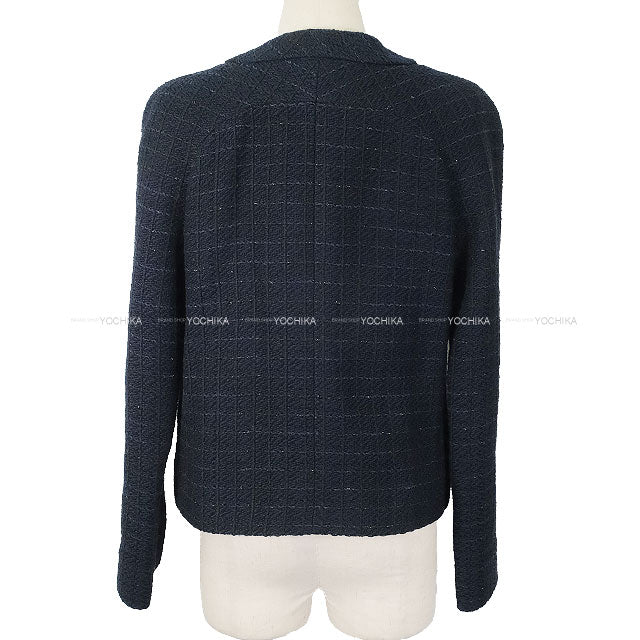 CHANEL Plainly colored jacket 23P Coco Button Navy/Noir (Black) Cotton/Acrylic/Viscose #38 P74417[EXCELLENT][Authentic]