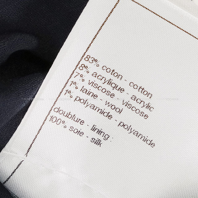 CHANEL Plainly colored jacket 23P Coco Button Navy/Noir (Black) Cotton/Acrylic/Viscose #38 P74417[EXCELLENT][Authentic]