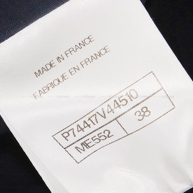 CHANEL Plainly colored jacket 23P Coco Button Navy/Noir (Black) Cotton/Acrylic/Viscose #38 P74417[EXCELLENT][Authentic]