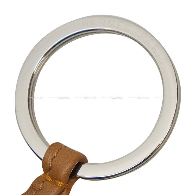 HERMES key ring Carmen Unodos Gold/Ardoise Agneau Milo Silver HW[BRAND NEW][Authentic]