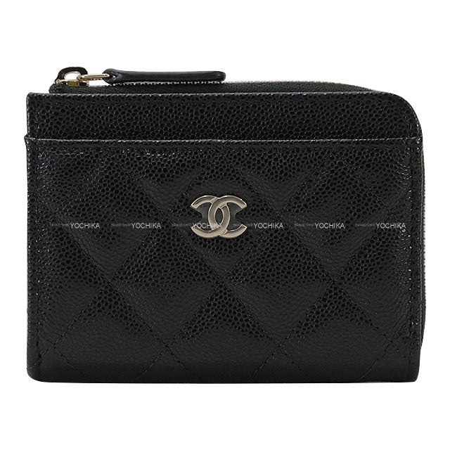 CHANEL card holder Fragment Mini Case Matelasse Coco Mark 3pocket Noir (Black)/Bordeaux Graind Calf(Caviarskin) Champagne Gold HW[BRAND NEW][Authentic]