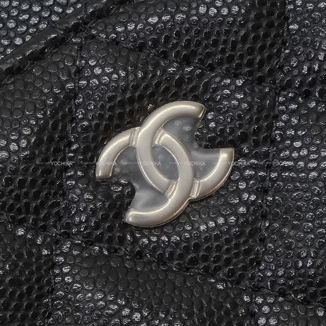 CHANEL card holder Fragment Mini Case Matelasse Coco Mark 3pocket Noir (Black)/Bordeaux Graind Calf(Caviarskin) Champagne Gold HW[BRAND NEW][Authentic]