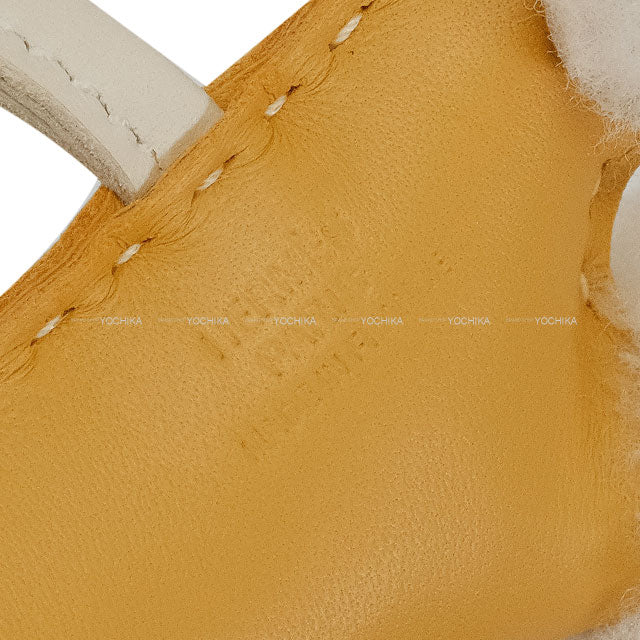 HERMES bag charm Buddy Dog Paille/Craie/Natural Agneau Milo Mouton Stamp K[BRAND NEW][Authentic]