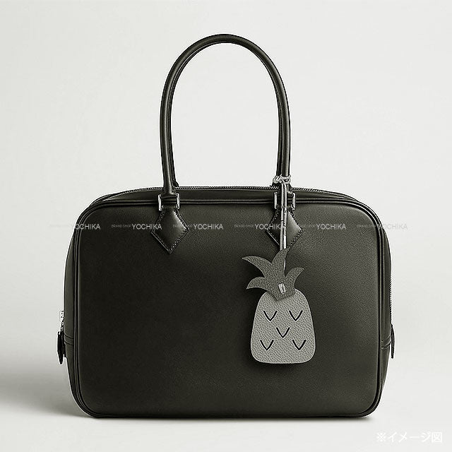 HERMES bag charm Petit H pineapple Ananas et feuille Rose Purple/Vert Vertigo Veau Togo/Chevre Mysore[EXCELLENT][Authentic]