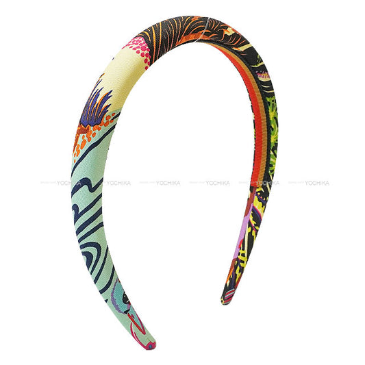 HERMES hair accessories headband Elsa Wild Singapore Multicolor Silk100%[EXCELLENT][Authentic]