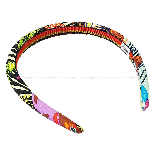 HERMES hair accessories headband Elsa Wild Singapore Multicolor Silk100%[EXCELLENT][Authentic]