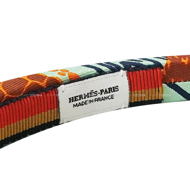 HERMES hair accessories headband Elsa Wild Singapore Multicolor Silk100%[EXCELLENT][Authentic]
