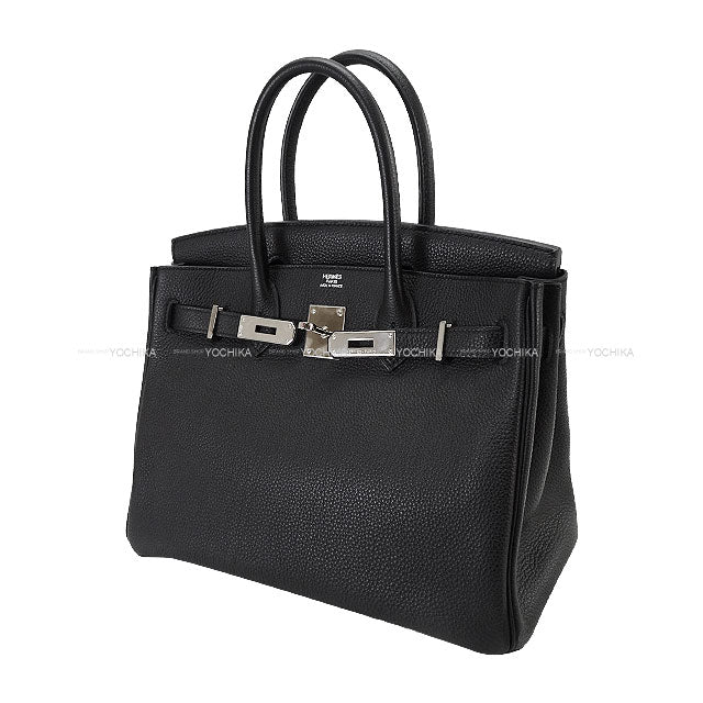 [Pre-loved] HERMES Handbag Birkin30 Noir (Black) Veau Togo Silver HW Stamp T[LIKE NEW][Authentic]