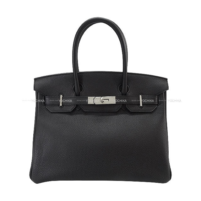 [Pre-loved] HERMES Handbag Birkin30 Noir (Black) Veau Togo Silver HW Stamp T[LIKE NEW][Authentic]
