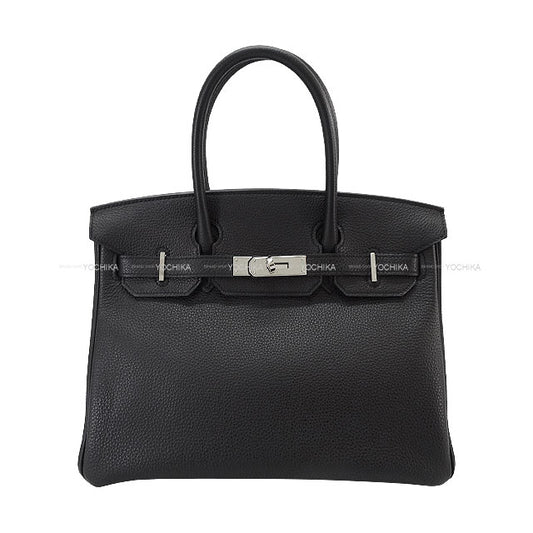 [Pre-loved] HERMES Handbag Birkin30 Noir (Black) Veau Togo Silver HW Stamp T[LIKE NEW][Authentic]