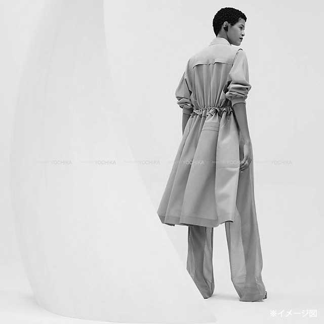 HERMES Blouson Ladies Long 2Way Twinset Navy Wool/Nylon/Silk/Polyurethane #36 5E0117DLBLOUSON[EXCELLENT][Authentic]