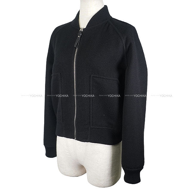 [Pre-loved] HERMES Blouson Jacket Double-Face Noir (Black) Cashmere #34 4E0241DC[LIKE NEW][Authentic]