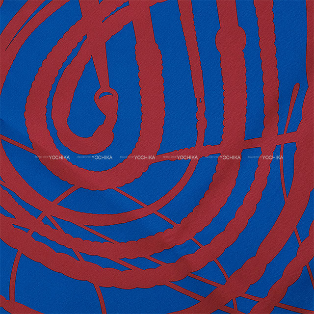 HERMES Petit H Furoshiki GM Marine/Bordeaux Silk[BRAND NEW][Authentic]