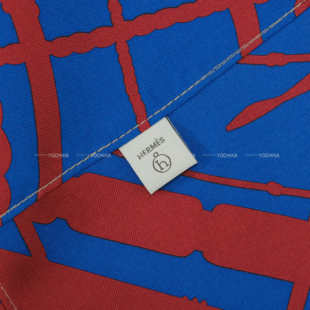 HERMES Petit H Furoshiki GM Marine/Bordeaux Silk[BRAND NEW][Authentic]