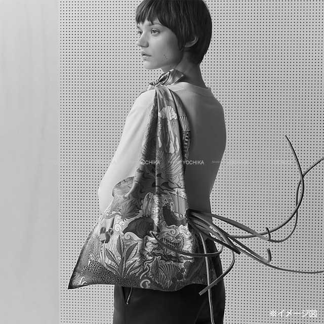 HERMES Petit H Furoshiki GM Marine/Bordeaux Silk[BRAND NEW][Authentic]