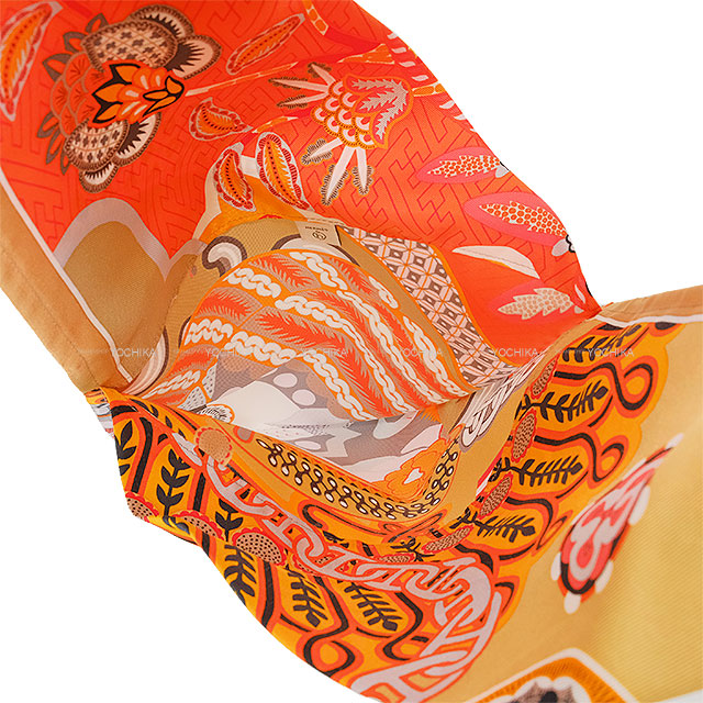 HERMES Handbag Petit H Furoshiki PM Duo Cosmic Orange/Multicolor Silk100%[BRAND NEW][Authentic]