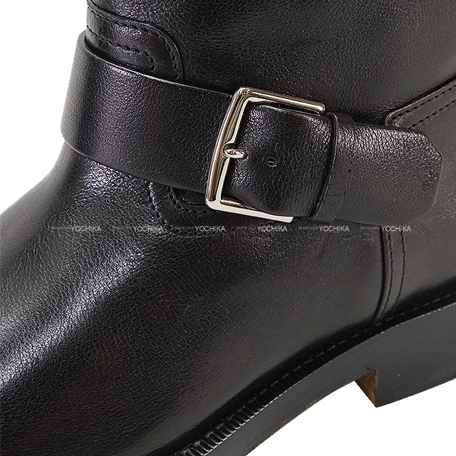 HERMES boots Ladies Short Leo Noir (Black) Leather #38[BRAND NEW][Authentic]