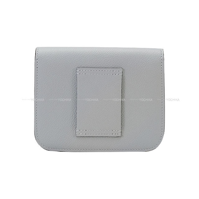 HERMES Bi-fold wallet Constance Slim Bleu Glacier Evercolor Silver HW Stamp K[BRAND NEW][Authentic]