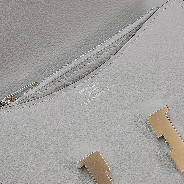 HERMES Bi-fold wallet Constance Slim Bleu Glacier Evercolor Silver HW Stamp K[BRAND NEW][Authentic]