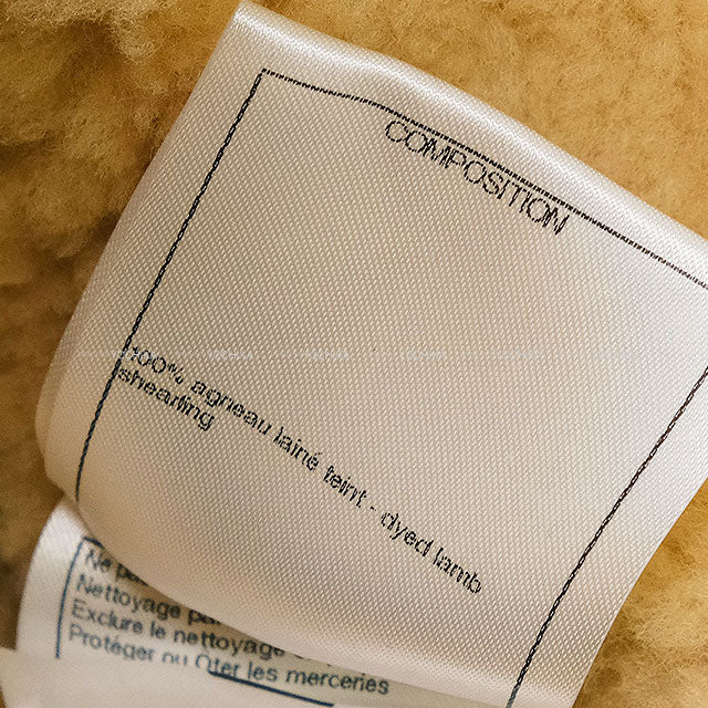 2024-2025AW CHANEL Shearling Long Coat Collarless Coco Button Camel Lambskin/Mouton #34 P78286[BRAND NEW][Authentic]