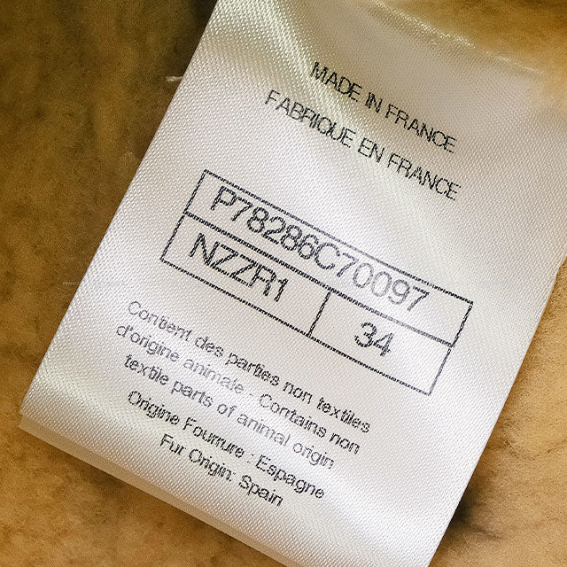 2024-2025AW CHANEL Shearling Long Coat Collarless Coco Button Camel Lambskin/Mouton #34 P78286[BRAND NEW][Authentic]