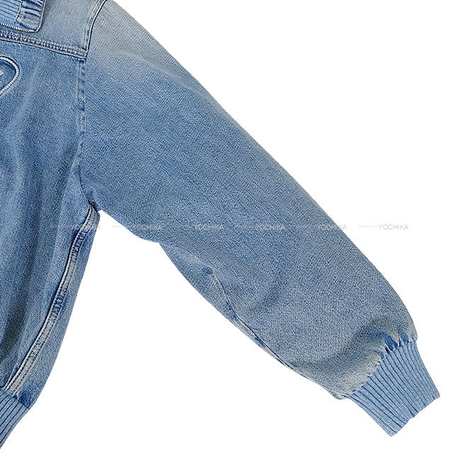 2025SS Coco Beach CHANEL Blouson Coco mark Heart Denim Jacket Blue Cotton #34 Silver HW P78559[BRAND NEW][Authentic]