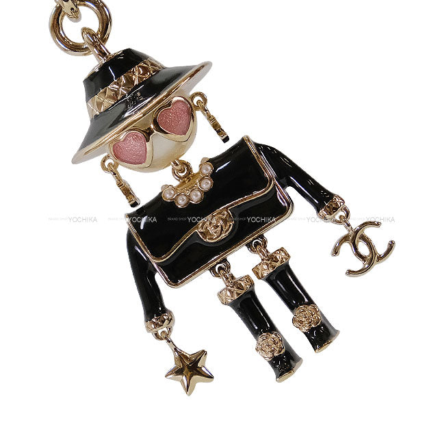 2025-2026 AW CHANEL key ring Mademoiselle Matelasse Noir (Black)/Gold/Pink/White Metal/Resin/Costume pearl Champagne Gold HW ABG014[BRAND NEW][Authentic]