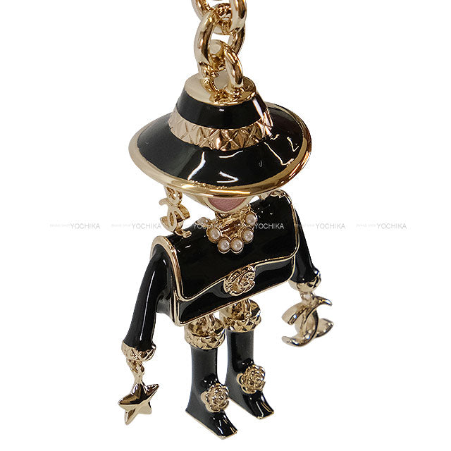2025-2026 AW CHANEL key ring Mademoiselle Matelasse Noir (Black)/Gold/Pink/White Metal/Resin/Costume pearl Champagne Gold HW ABG014[BRAND NEW][Authentic]