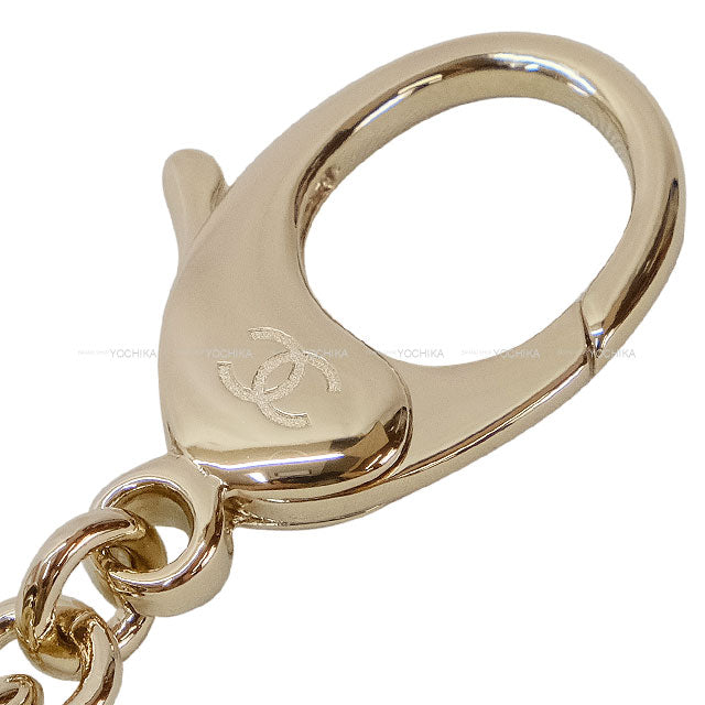 2025-2026 AW CHANEL key ring Mademoiselle Matelasse Noir (Black)/Gold/Pink/White Metal/Resin/Costume pearl Champagne Gold HW ABG014[BRAND NEW][Authentic]