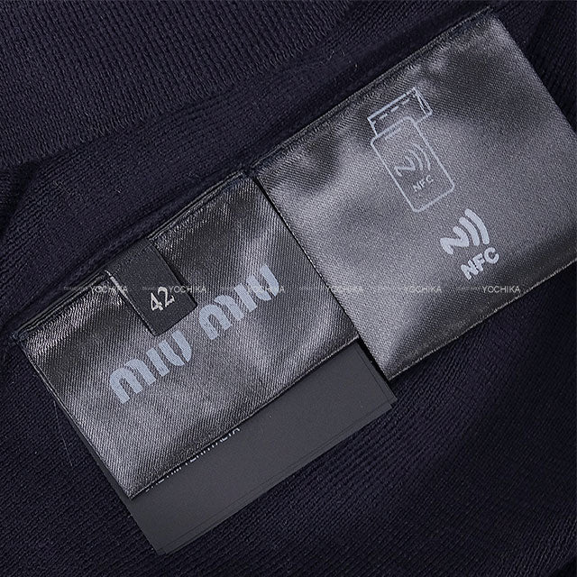 Miu Miu Tank top Logo Knit Blue Cotton #42 MMV310[BRAND NEW][Authentic]