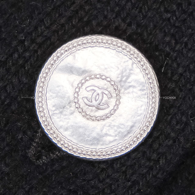 2025SS CHANEL Cardigan Zip Coco Mark Button Noir (Black) Cashmere/Elastane/Polyamide #34 Silver HW P79151[BRAND NEW][Authentic]