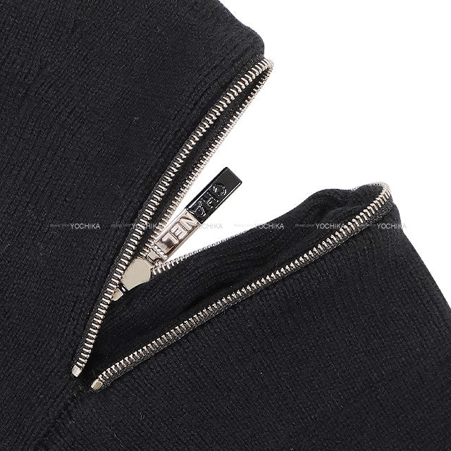 2025SS CHANEL Cardigan Zip Coco Mark Button Noir (Black) Cashmere/Elastane/Polyamide #34 Silver HW P79151[BRAND NEW][Authentic]