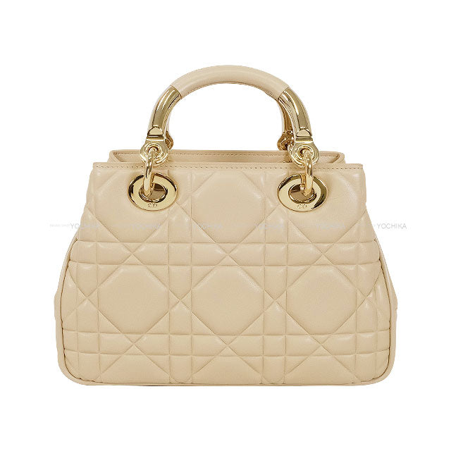 Dior Handbag Lady Dior Small 95.22 2way Cannage Beige Calfskin Gold HW[BRAND NEW][Authentic]