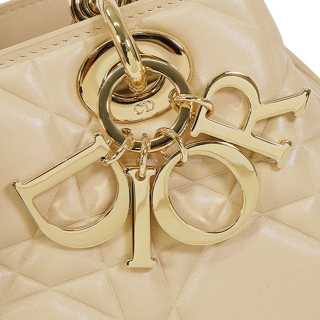 Dior Handbag Lady Dior Small 95.22 2way Cannage Beige Calfskin Gold HW[BRAND NEW][Authentic]
