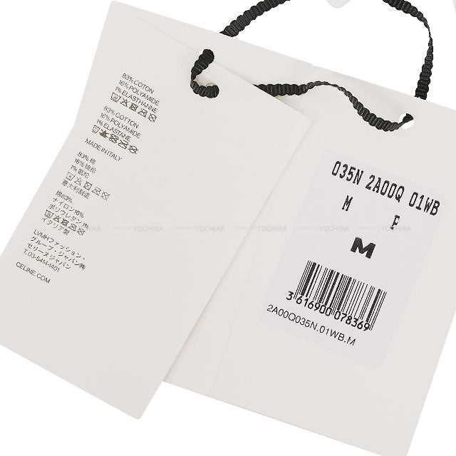 CELINE Logo Socks #M Blanc (White)/Noir (Black) Cotton 2ADBQ035N[BRAND NEW][Authentic]