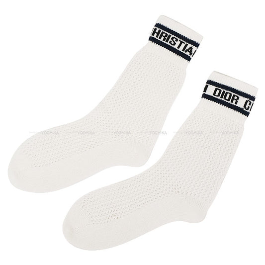 Dior Sporty Socks #S Blanc (White) Cotton 14SOC503A203[BRAND NEW][Authentic]