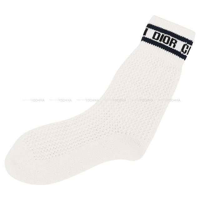 Dior Sporty Socks #S Blanc (White) Cotton 14SOC503A203[BRAND NEW][Authentic]