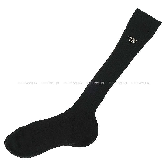 PRADA Long Socks Logo Plate Noir (Black) 66386[BRAND NEW][Authentic]