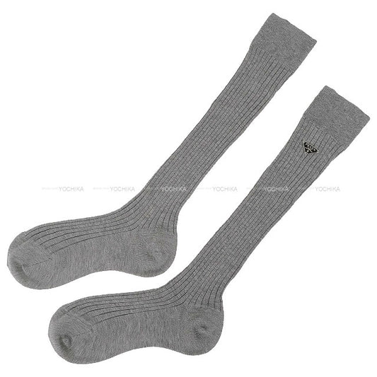 PRADA Long Socks Logo Plate Grey[BRAND NEW][Authentic]