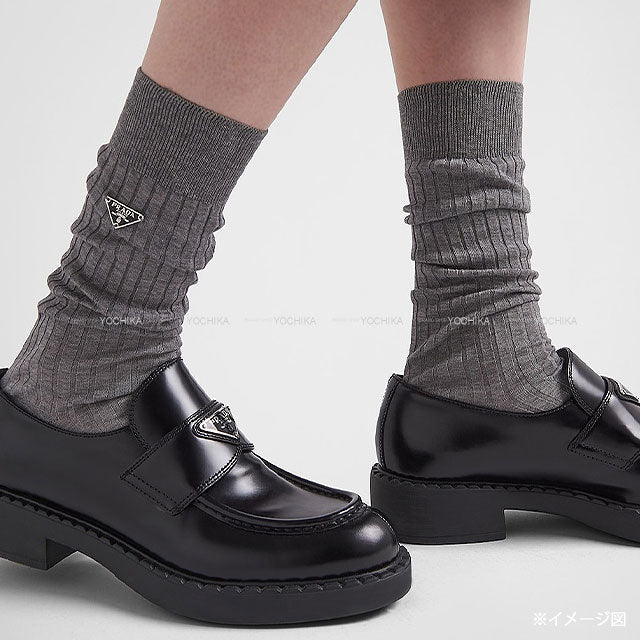 PRADA Long Socks Logo Plate Grey[BRAND NEW][Authentic]