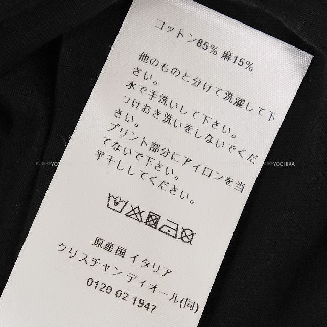 Dior Short sleeve t shirt JA DIOR Noir (Black) Cotton /Linen jersey #XS 213T03TC003[BRAND NEW][Authentic]