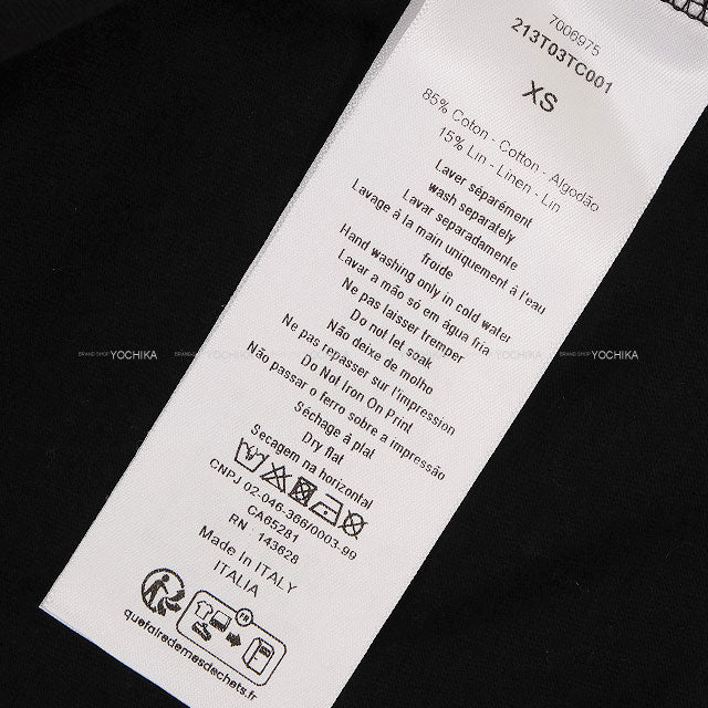 Dior Short sleeve t shirt JA DIOR Noir (Black) Cotton /Linen jersey #XS 213T03TC003[BRAND NEW][Authentic]