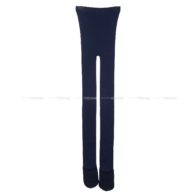 Miu Miu Tights Ribbed Cotton Logo #2 Navy Cotton MCZ480[BRAND NEW][Authentic]