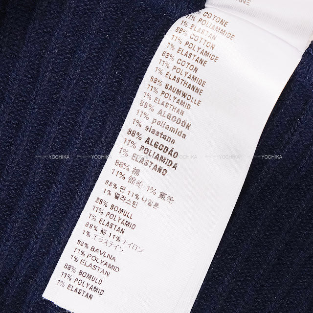 Miu Miu Tights Ribbed Cotton Logo #2 Navy Cotton MCZ480[BRAND NEW][Authentic]