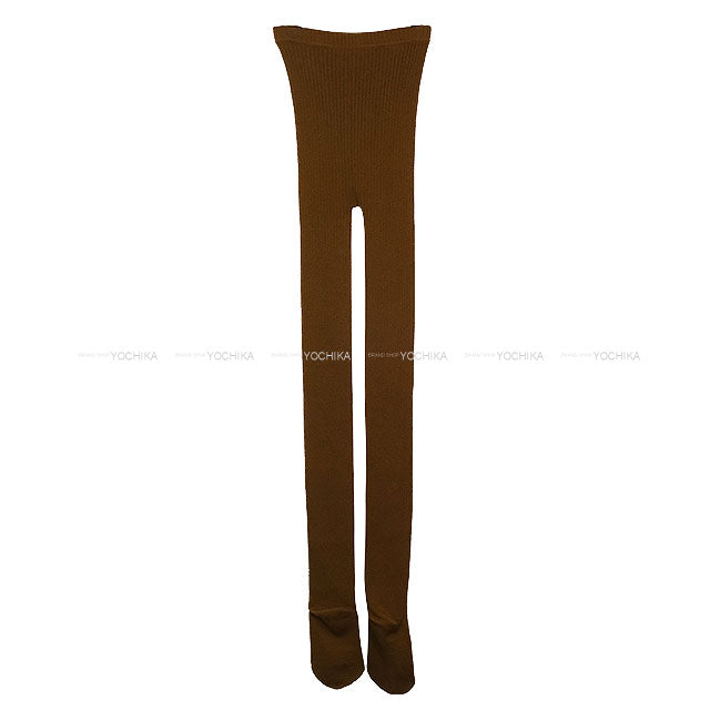 Miu Miu Tights Ribbed Cotton Logo #2 Tabacco Cotton MCZ480[BRAND NEW][Authentic]