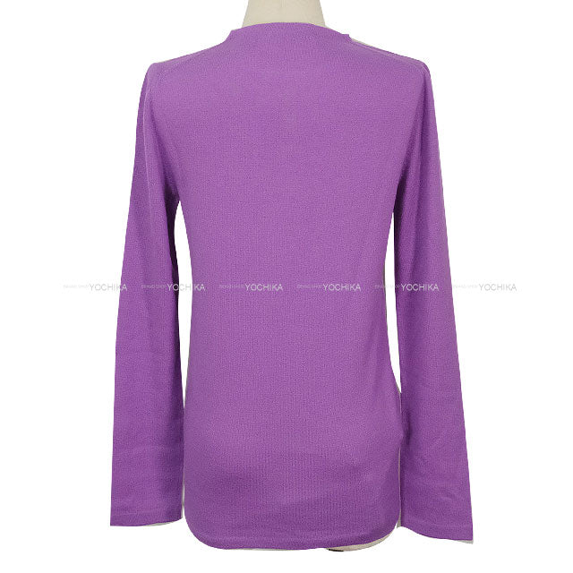 Miu Miu Knit long sleeve logo crew neck Pastel Purple Cashmere/Silk #38 MML01F-1717-F0230[BRAND NEW][Authentic]