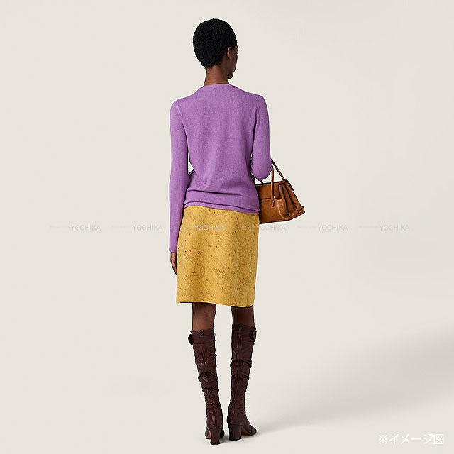 Miu Miu Knit long sleeve logo crew neck Pastel Purple Cashmere/Silk #38 MML01F-1717-F0230[BRAND NEW][Authentic]