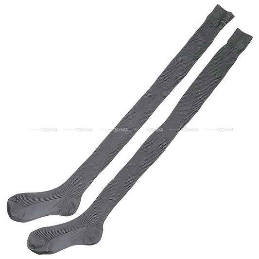 Miu Miu Socks knee-high Simple Grey Silk MCZ522[BRAND NEW][Authentic]